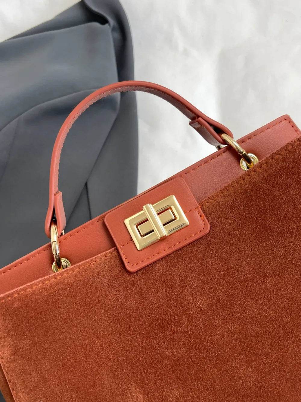 Solid Color Handbag with Removable Strap - Purcell's Clothing Company