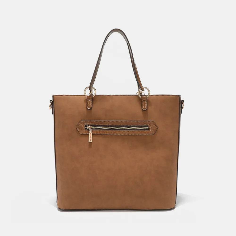 Nicole Lee USA Metallic Stitching Embroidery Inlaid Rhinestone Tote Bag - Purcell's Clothing Company