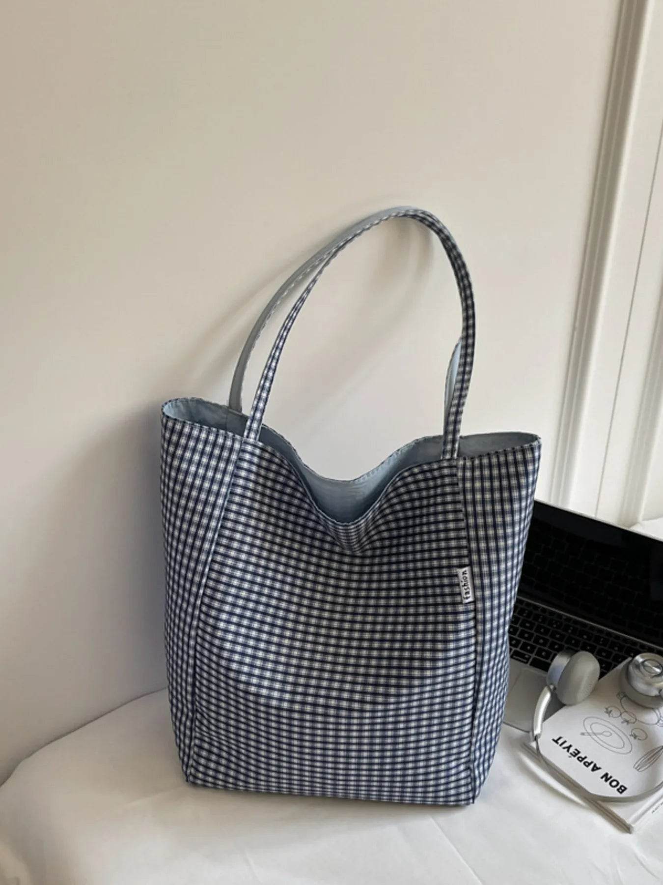 Plaid Pattern Tote Bag - Purcell's Clothing Company