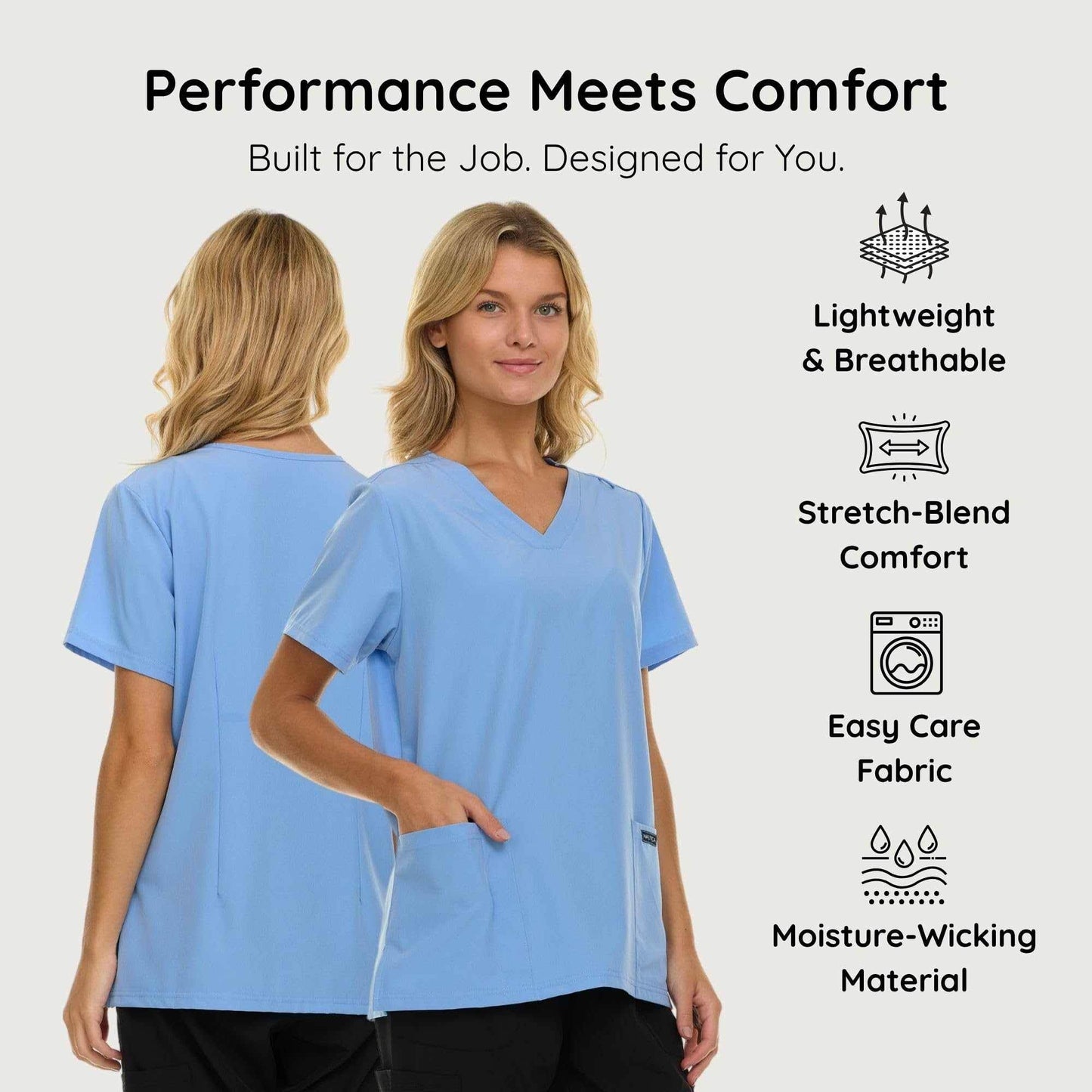 Nautica Scrub Top - V-Neck 3 Pocket - Purcell's Clothing Company
