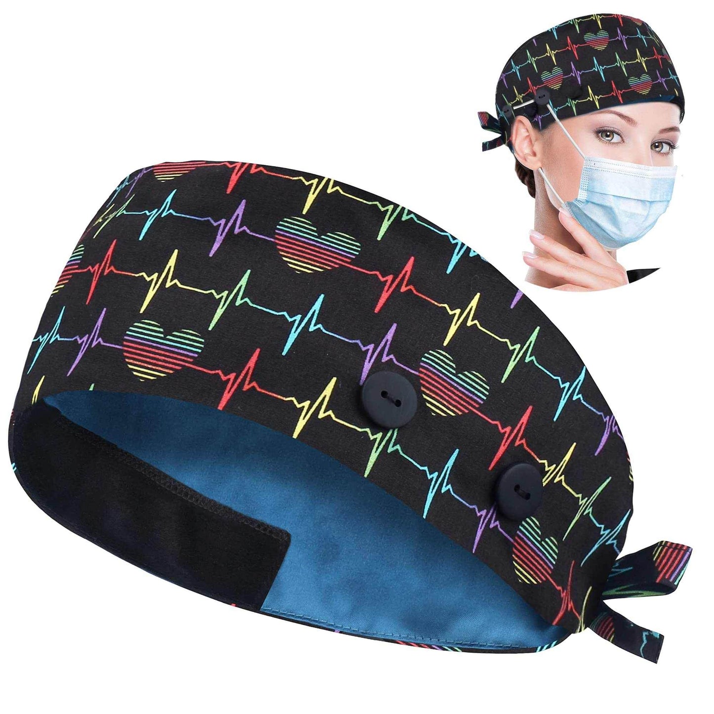 Unisex Adjustable Scrub Cap W/ Button & Sweatband - Purcell's Clothing Company