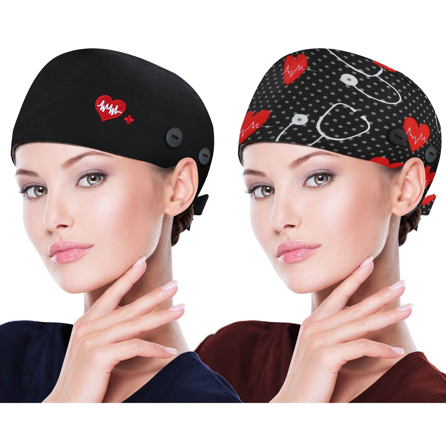 Unisex Adjustable Scrub Cap W/ Button & Sweatband - Purcell's Clothing Company