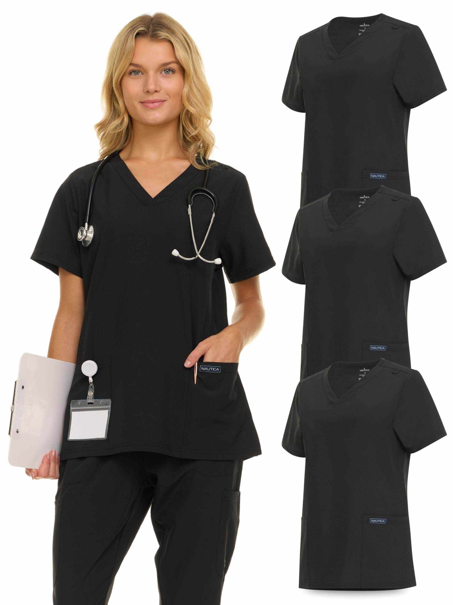 Nautica Scrub Top - V-Neck 3 Pocket - Purcell's Clothing Company
