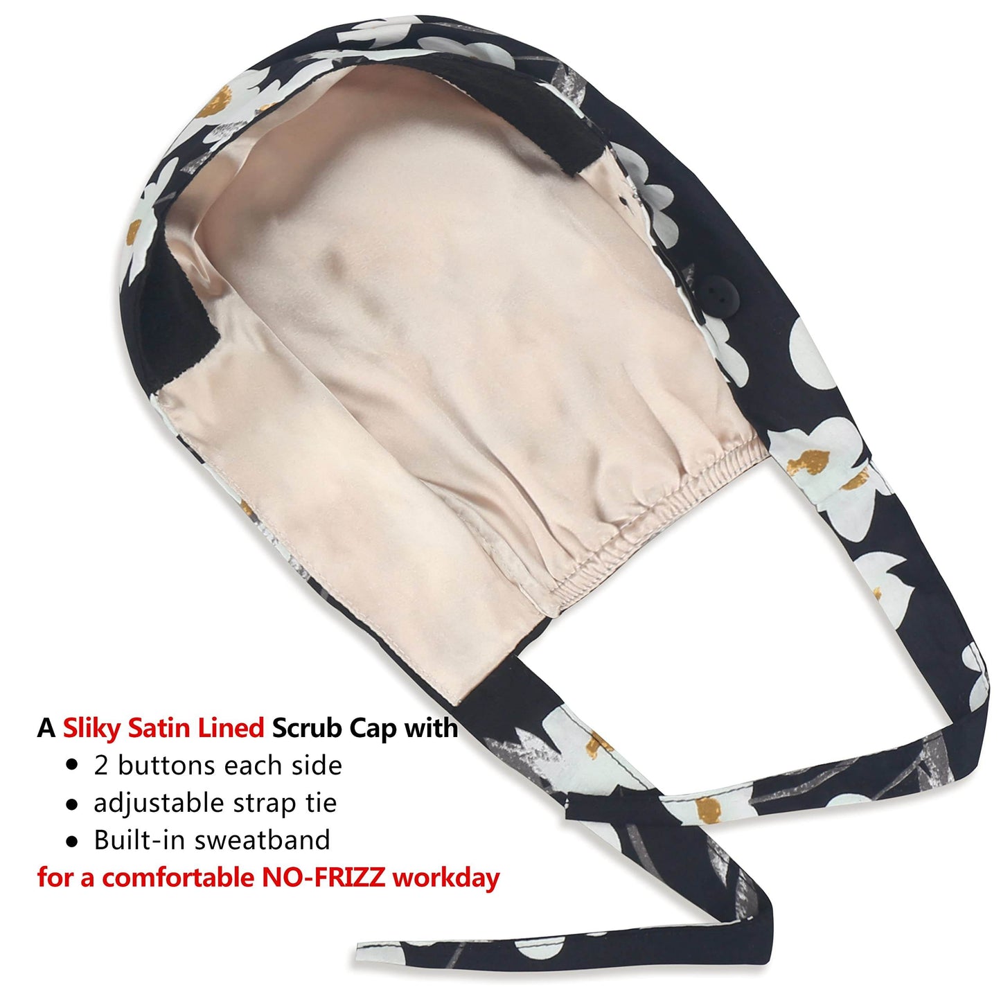 Unisex Adjustable Scrub Cap W/ Button & Sweatband - Purcell's Clothing Company