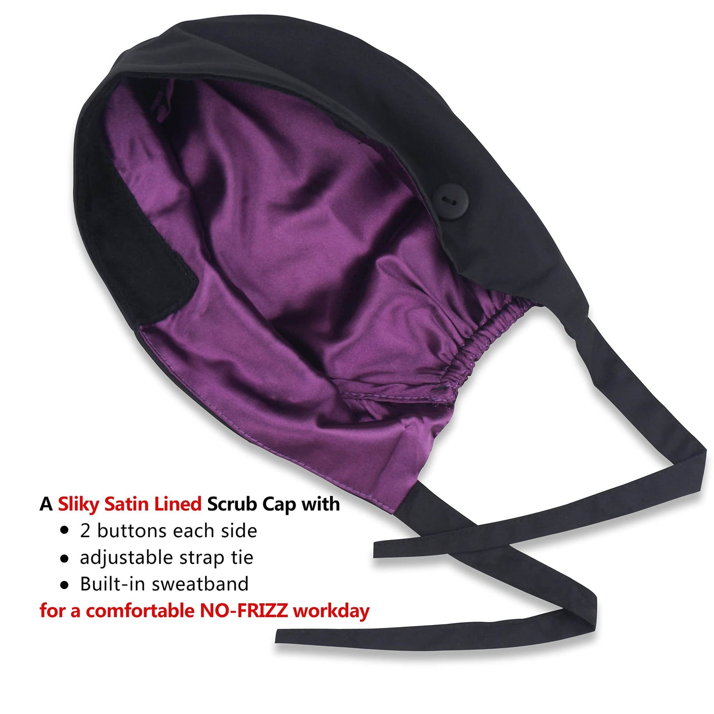 Unisex Adjustable Scrub Cap W/ Button & Sweatband - Purcell's Clothing Company