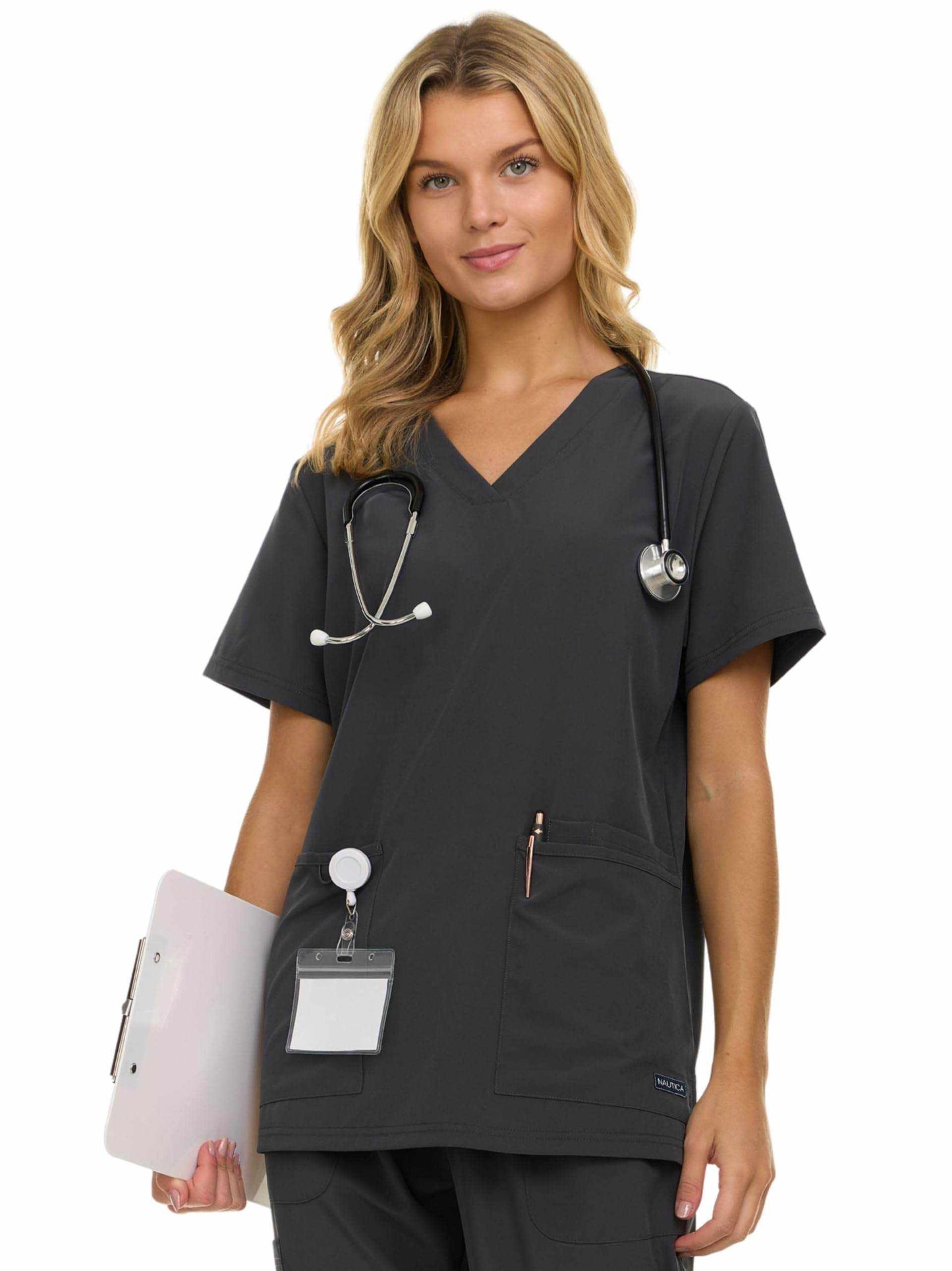 Nautica Scrub Top - V-Neck 3 Pocket - Purcell's Clothing Company