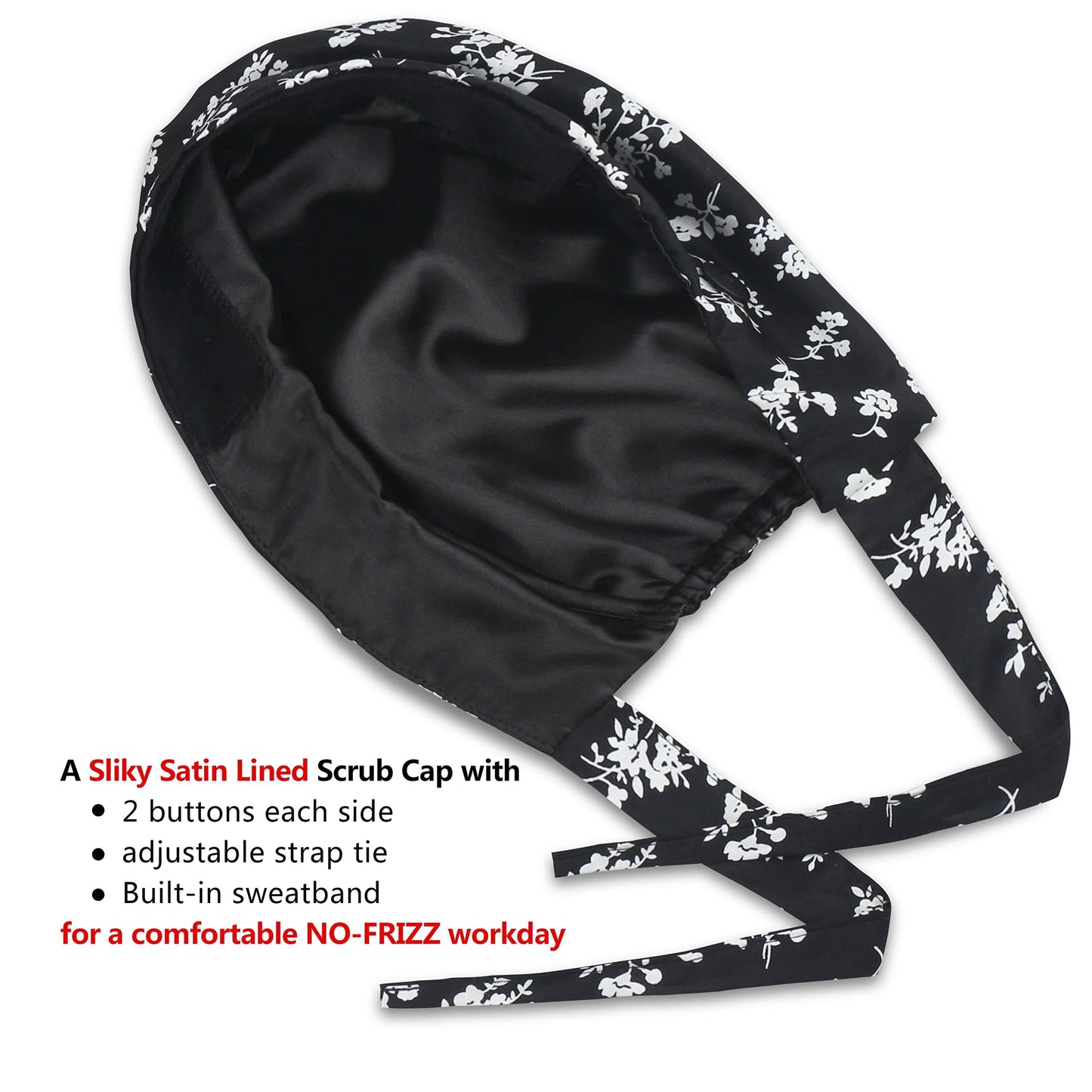 Unisex Adjustable Scrub Cap W/ Button & Sweatband - Purcell's Clothing Company