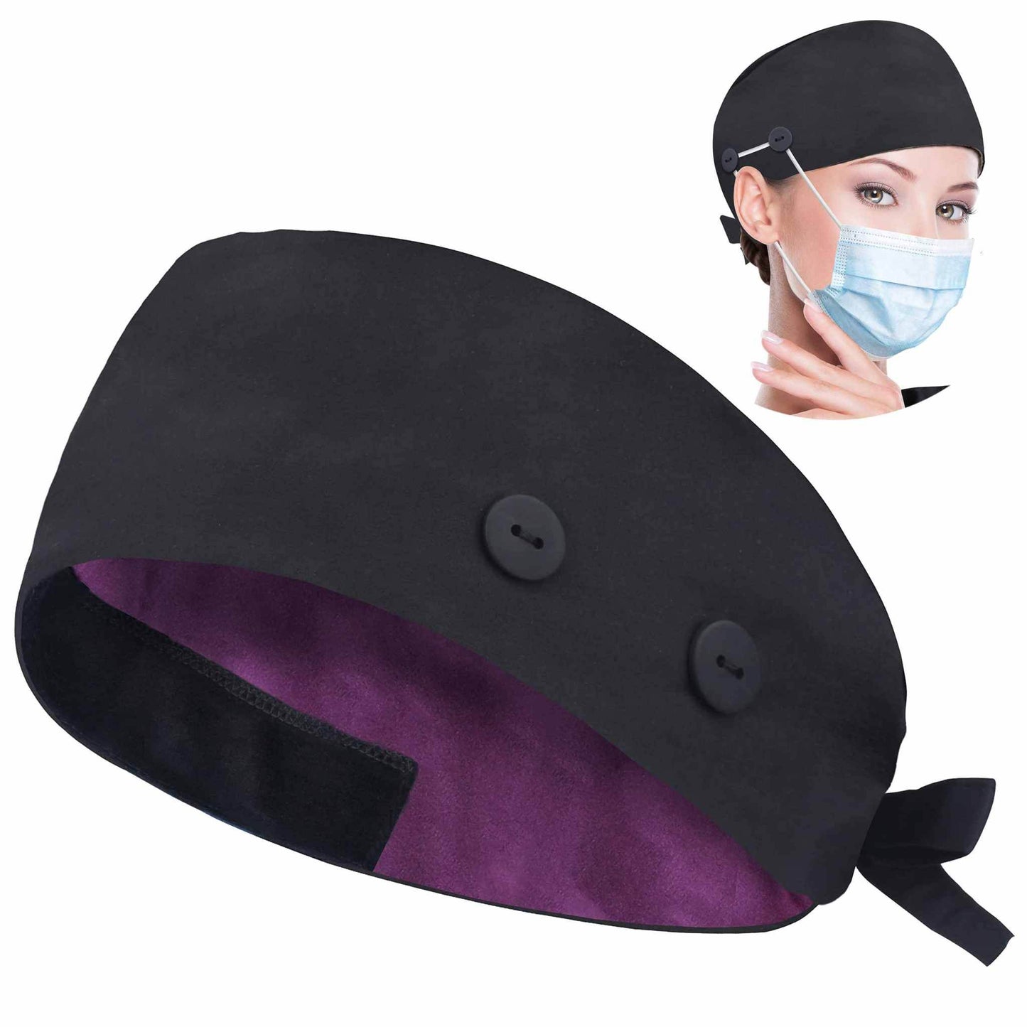 Unisex Adjustable Scrub Cap W/ Button & Sweatband - Purcell's Clothing Company