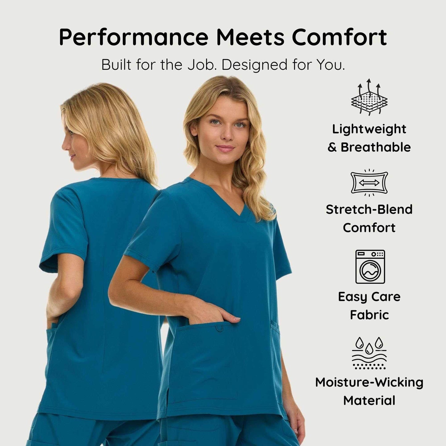 Nautica Scrub Top - V-Neck 3 Pocket - Purcell's Clothing Company
