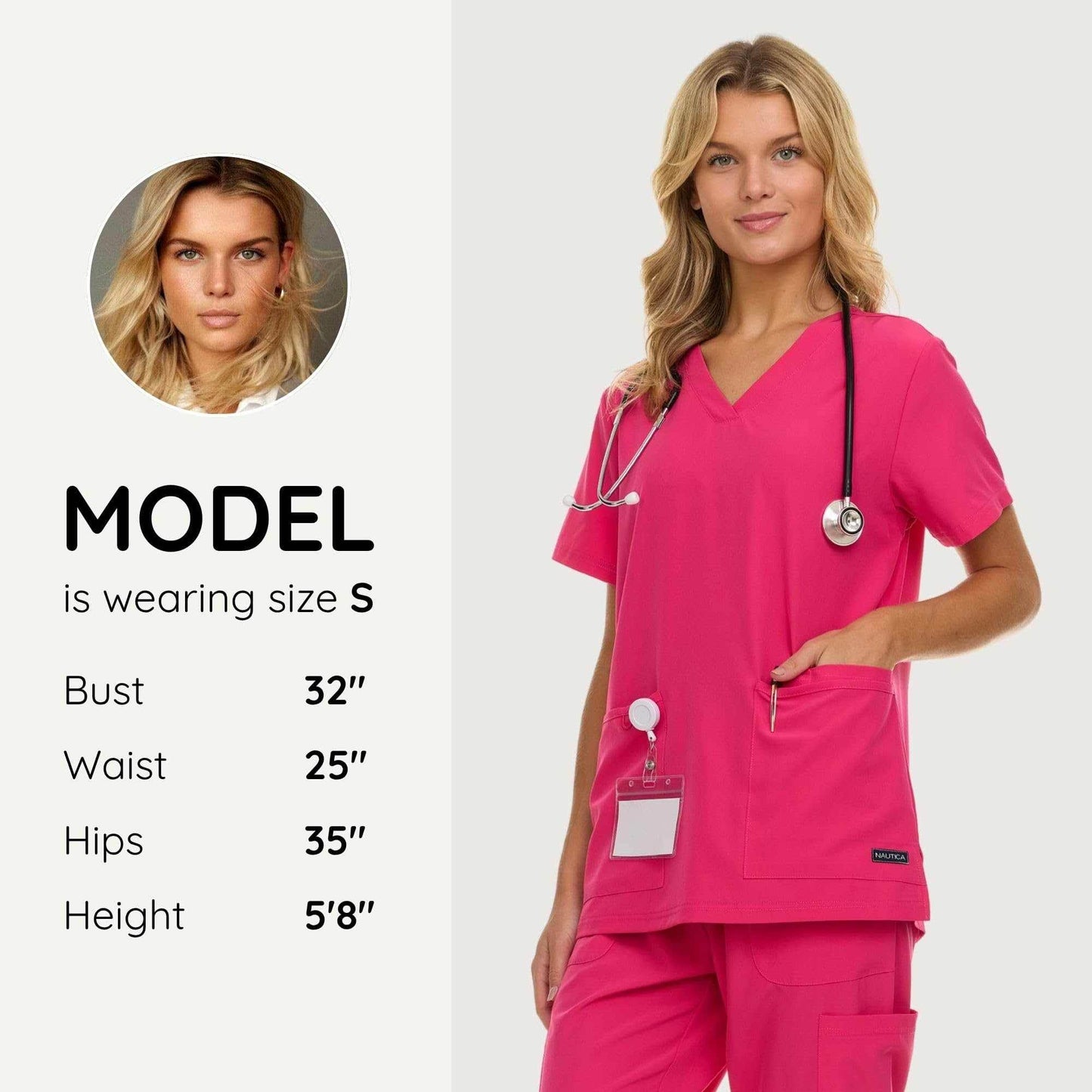 Nautica Scrub Top - V-Neck 3 Pocket - Purcell's Clothing Company