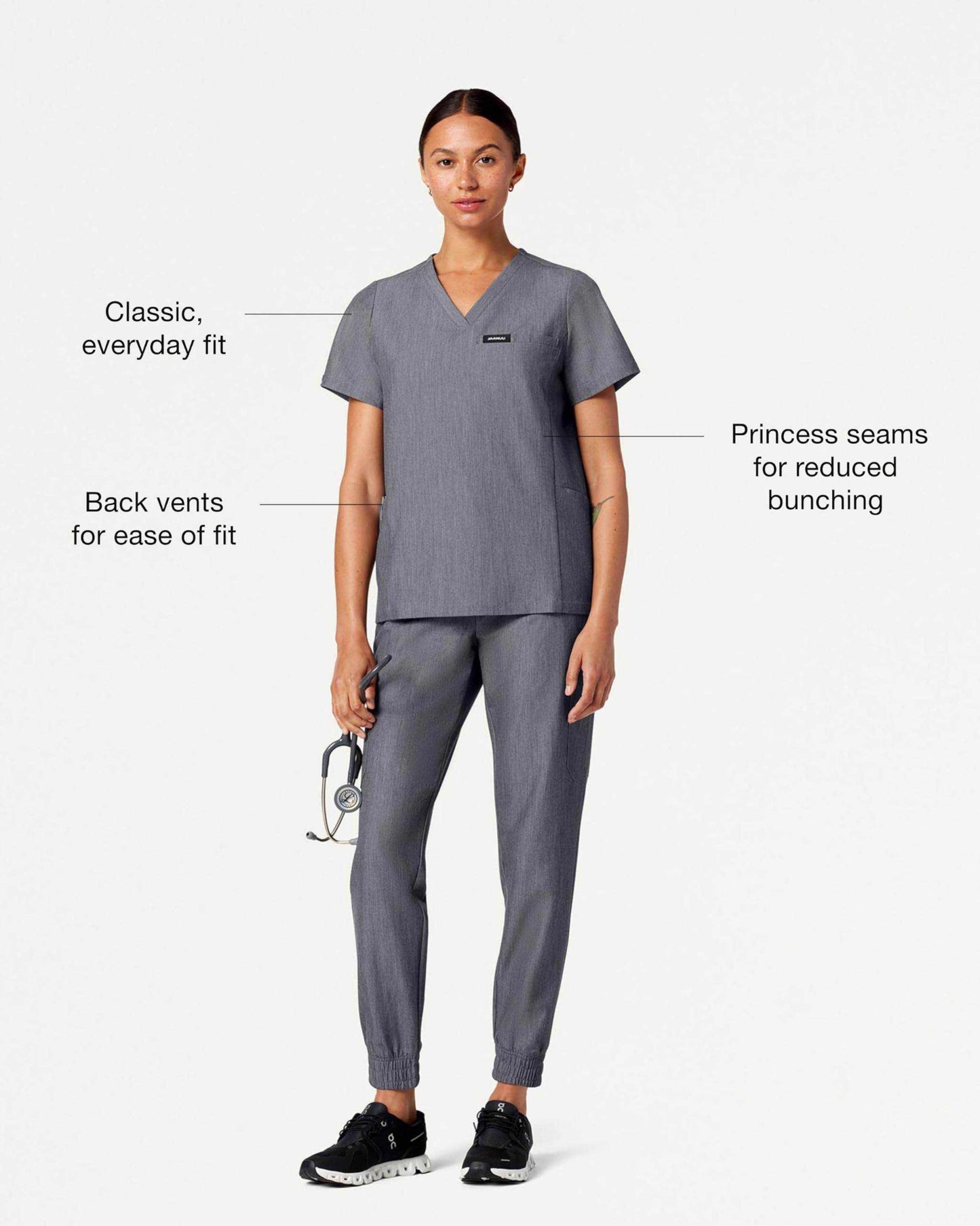 Jaanuu Magna 3-Pocket Classic V-Neck Scrub Top - Purcell's Clothing Company