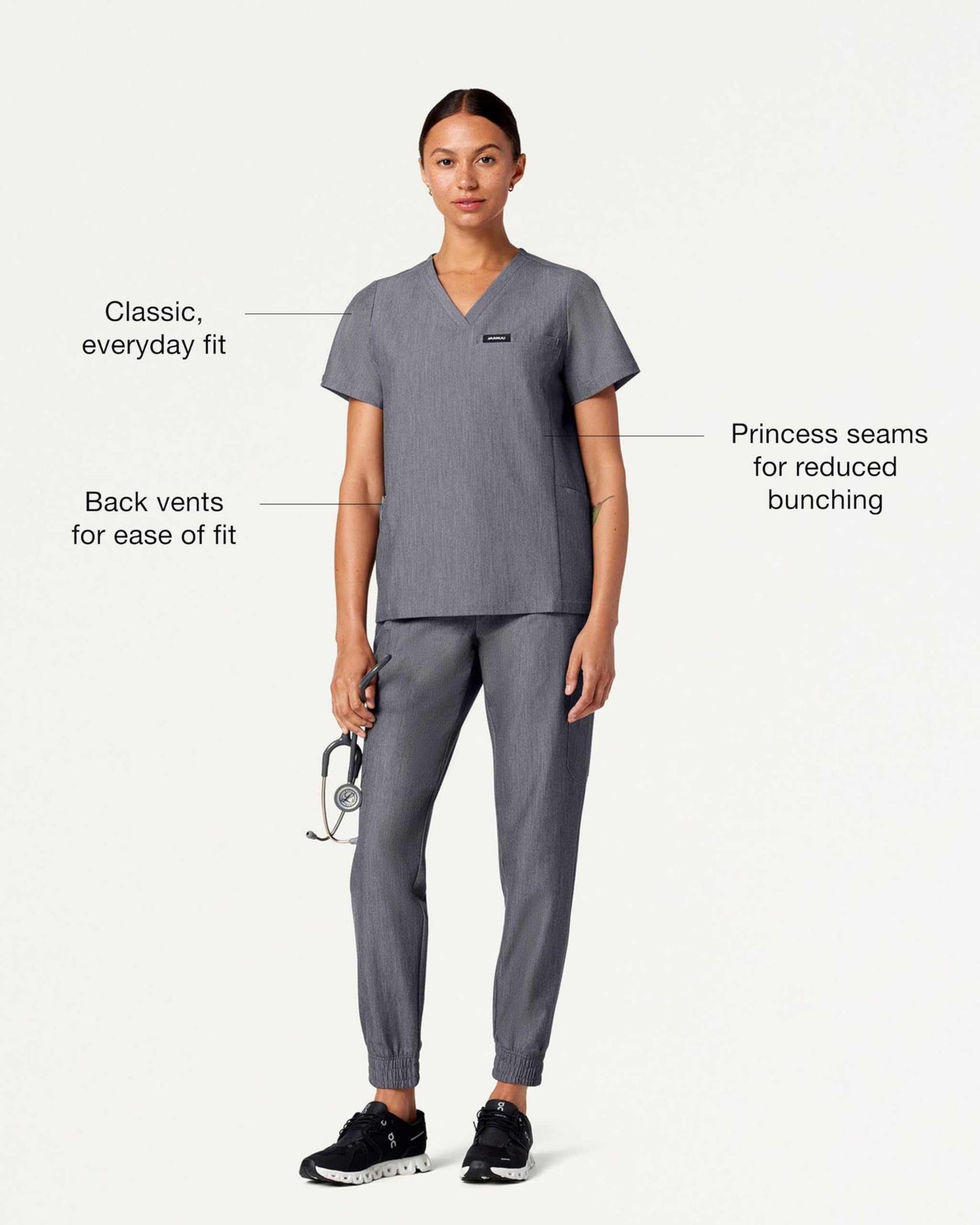 Jaanuu Magna 3-Pocket Classic V-Neck Scrub Top - Purcell's Clothing Company