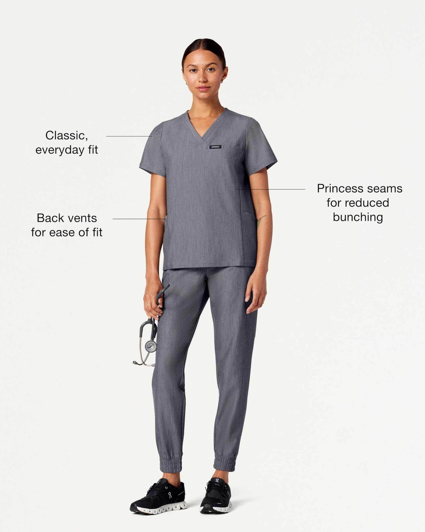 Jaanuu Magna 3-Pocket Classic V-Neck Scrub Top - Purcell's Clothing Company