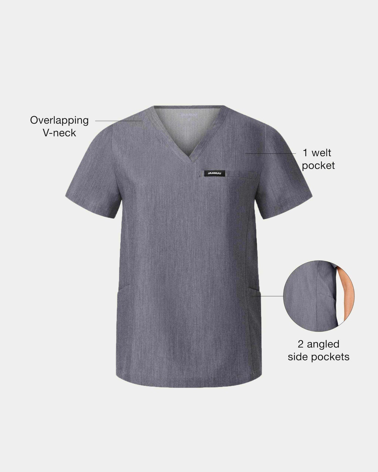 Jaanuu Magna 3-Pocket Classic V-Neck Scrub Top - Purcell's Clothing Company