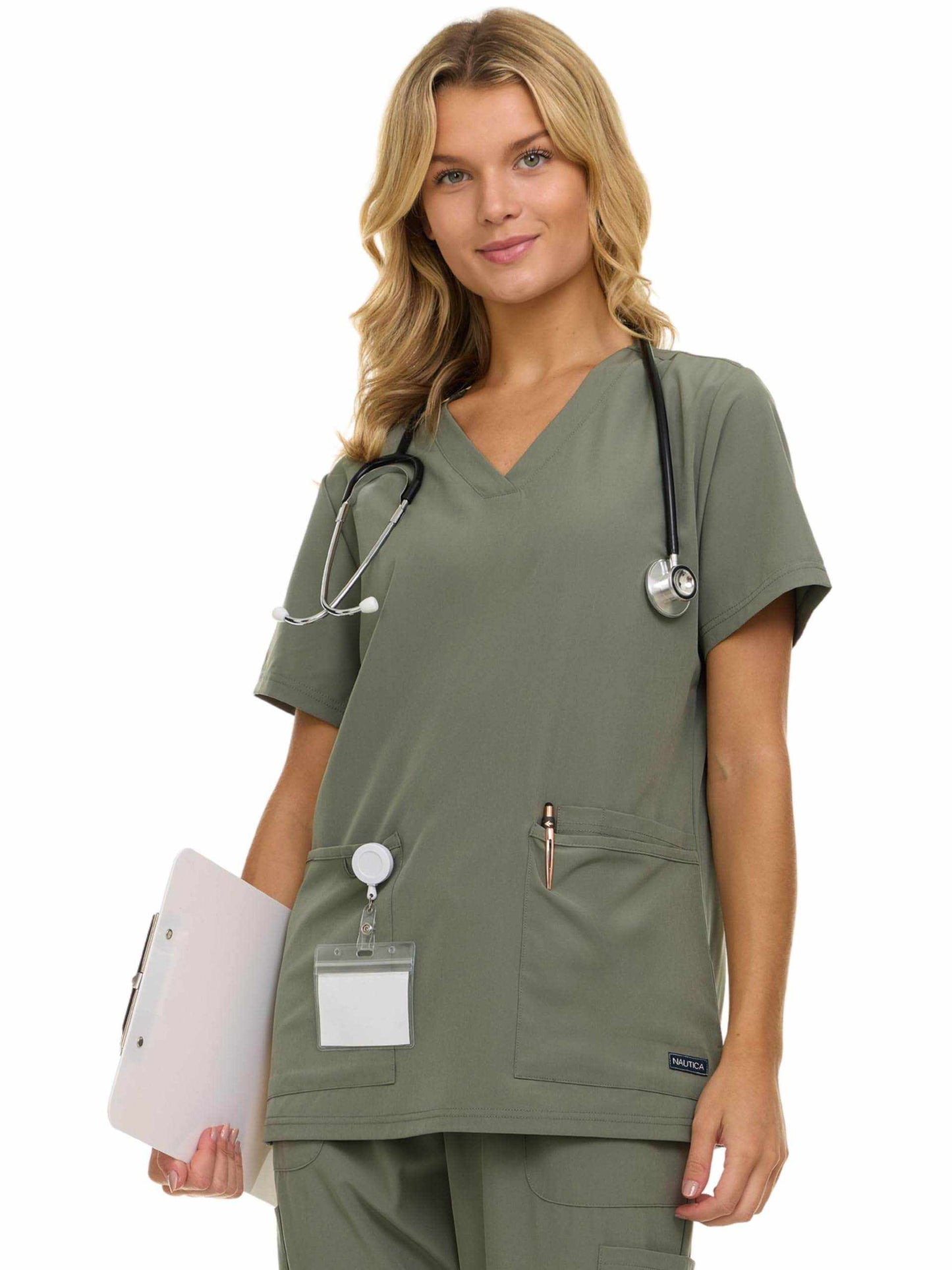 Nautica Scrub Top - V-Neck 3 Pocket - Purcell's Clothing Company