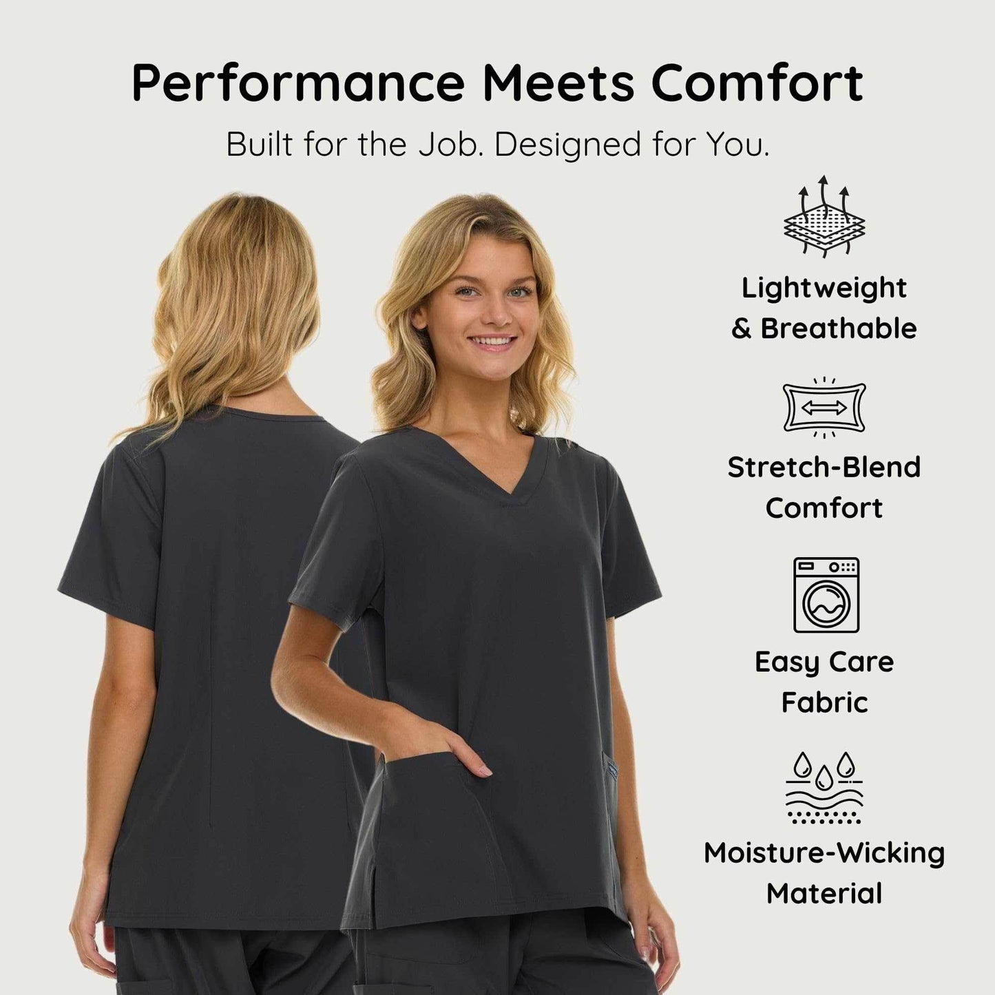 Nautica Scrub Top - V-Neck 3 Pocket - Purcell's Clothing Company