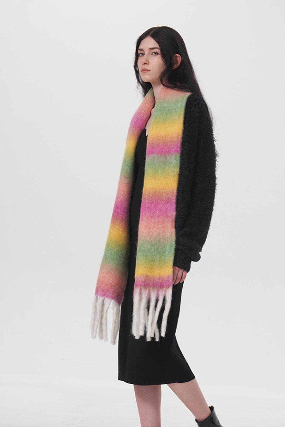 Fringe Gradient Thermal Scarf - Purcell's Clothing Company