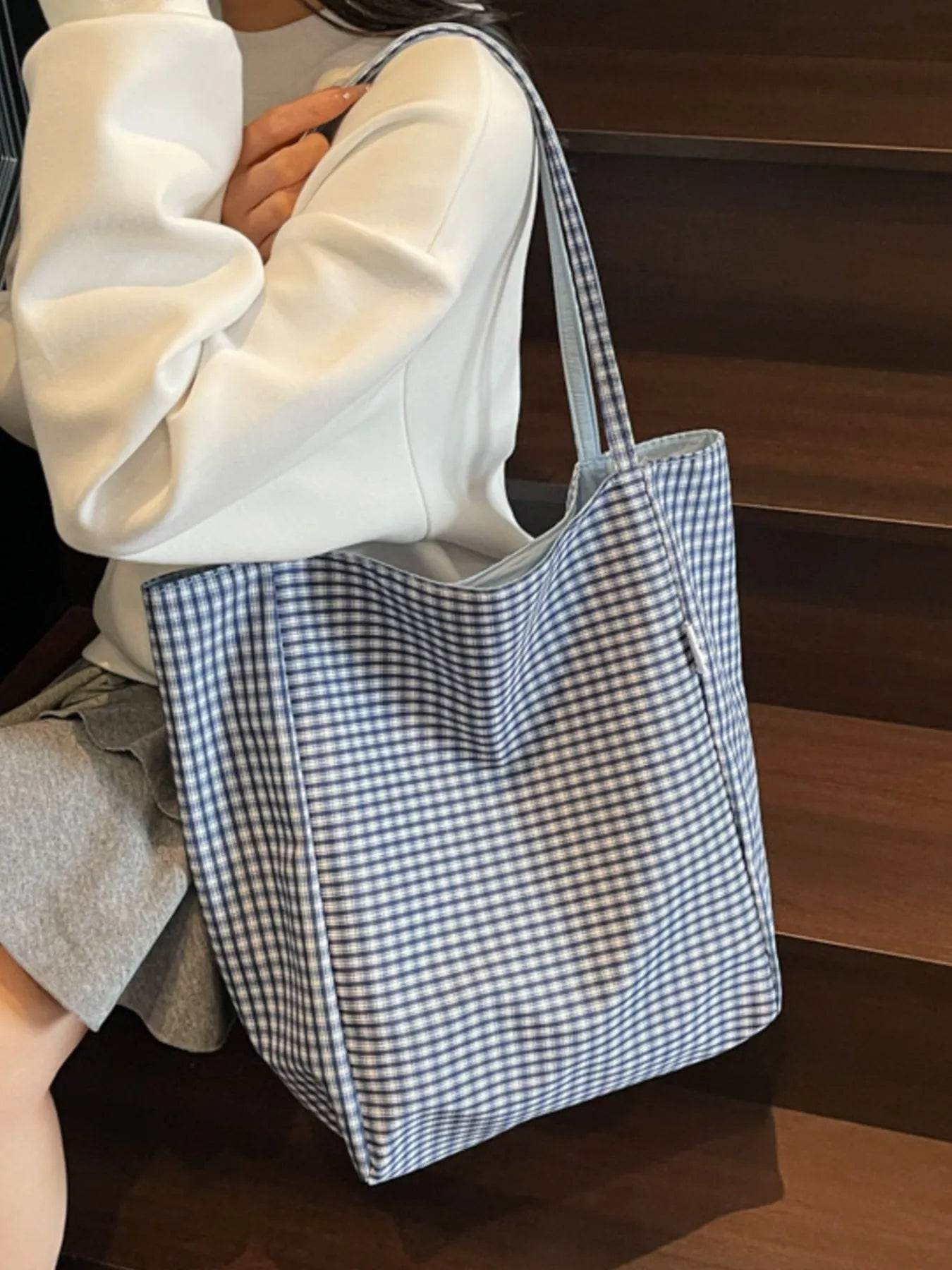 Plaid Pattern Tote Bag - Purcell's Clothing Company