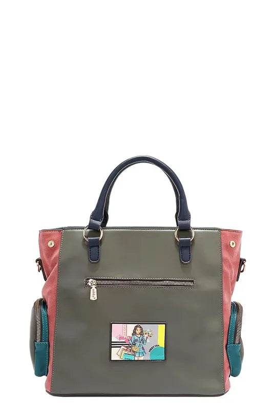 Nicole Lee USA Eco-Leather Handbag with Side Pockets - Purcell's Clothing Company