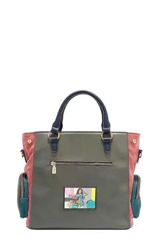 Nicole Lee USA Eco-Leather Handbag with Side Pockets - Purcell's Clothing Company