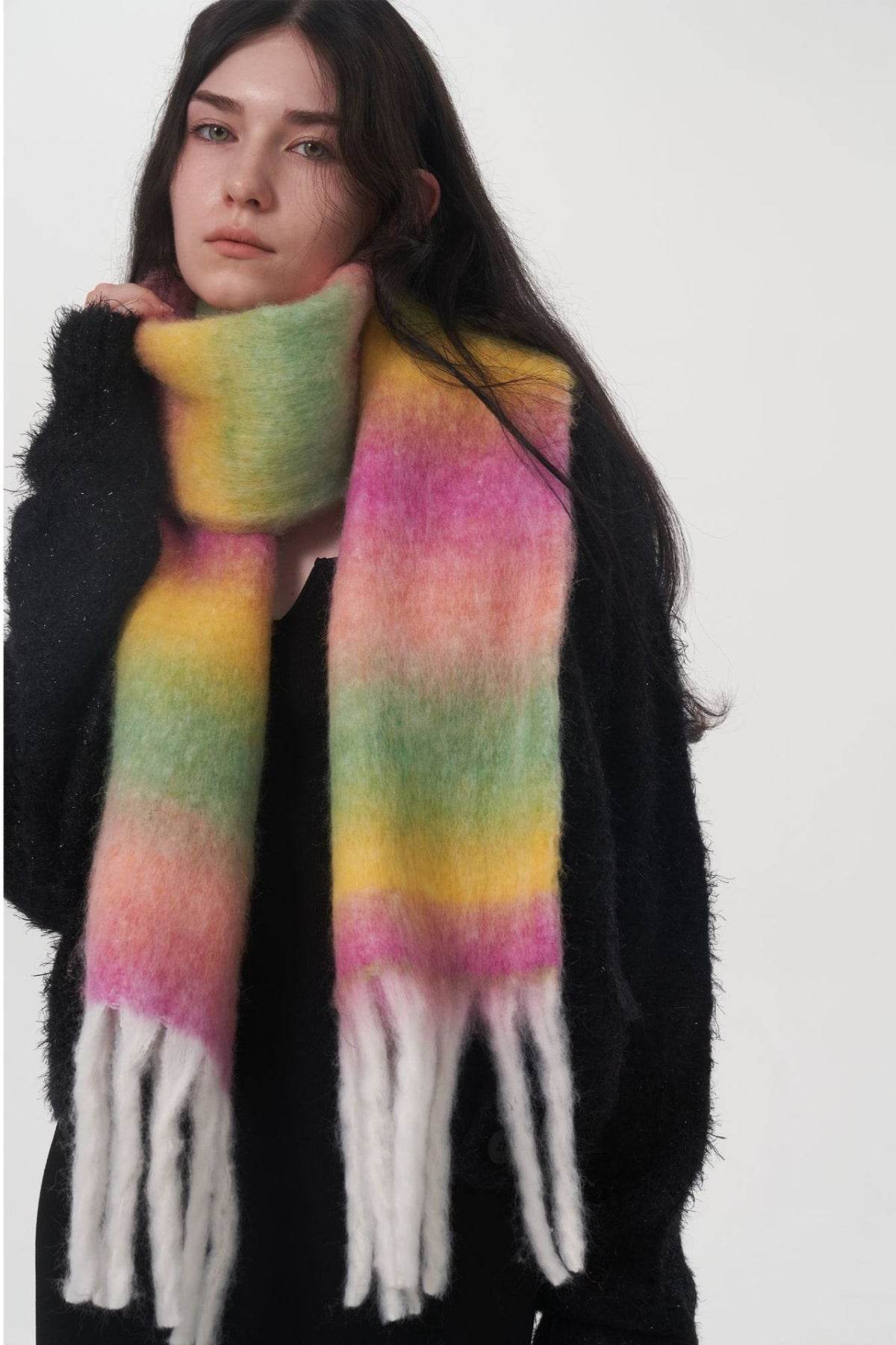 Fringe Gradient Thermal Scarf - Purcell's Clothing Company