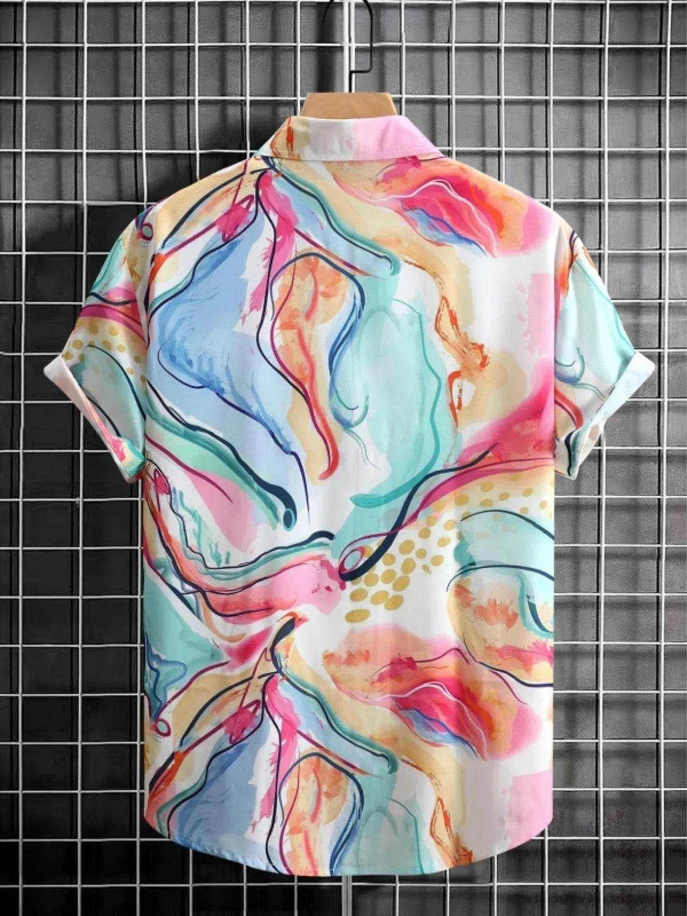 Men's Printed Button Up Short Sleeve Shirt - Purcell's Clothing Company