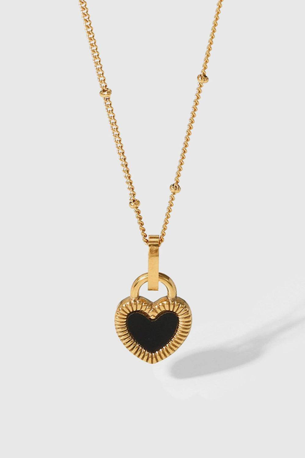 Contrast Heart Pendant Necklace - Purcell's Clothing Company