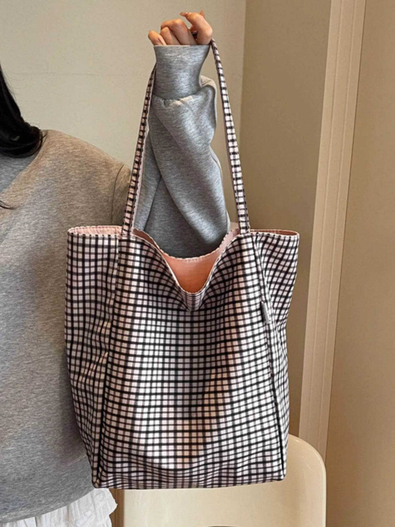 Plaid Pattern Tote Bag - Purcell's Clothing Company