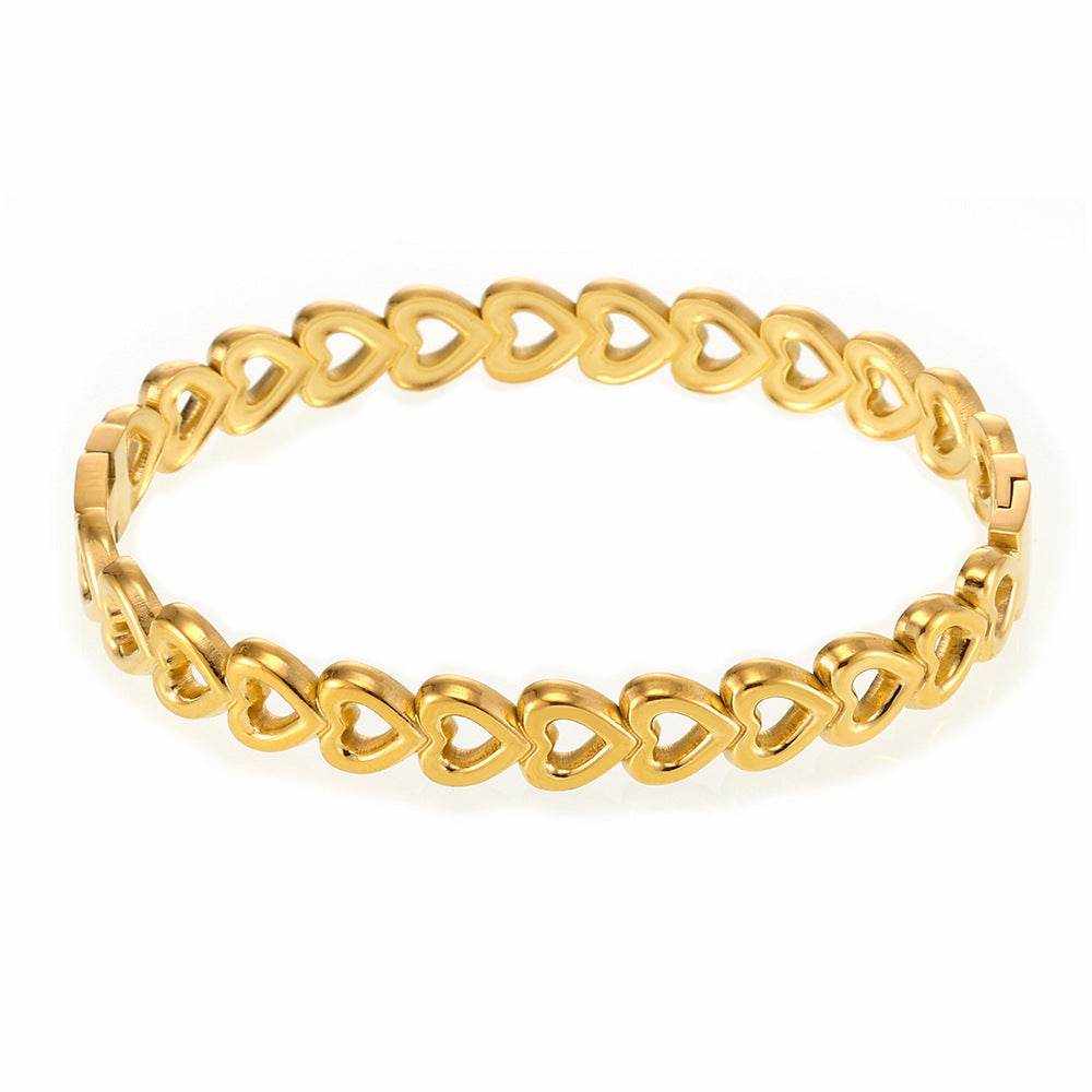 18K Gold-Plated Stainless Steel Heart Bracelet - Purcell's Clothing Company