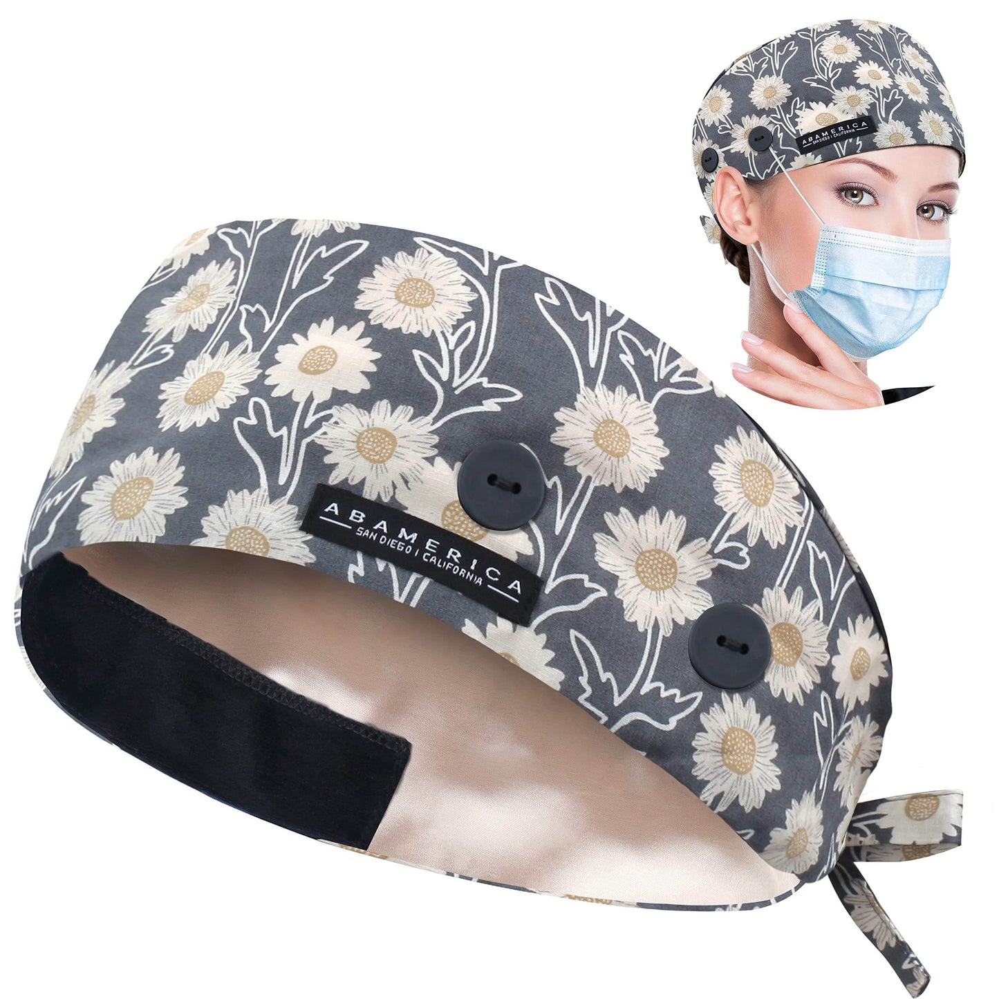Unisex Adjustable Scrub Cap W/ Button & Sweatband - Purcell's Clothing Company
