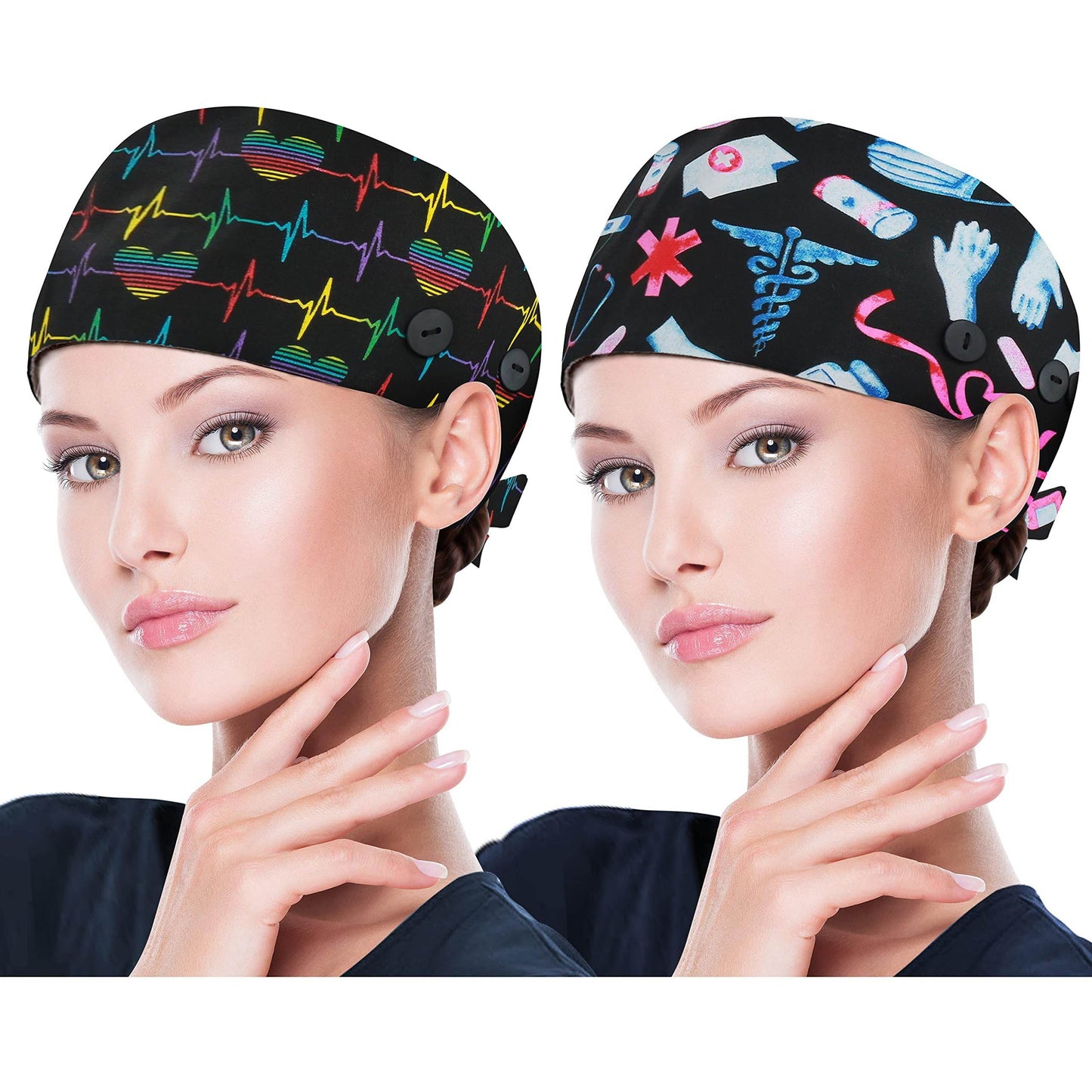 Unisex Adjustable Scrub Cap W/ Button & Sweatband - Purcell's Clothing Company