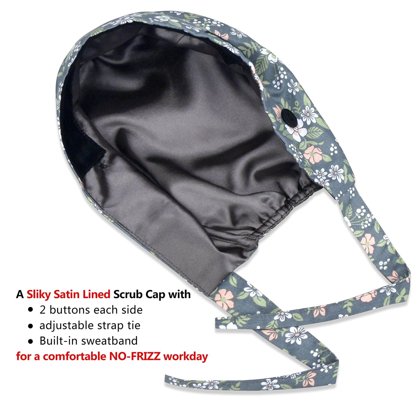Unisex Adjustable Scrub Cap W/ Button & Sweatband - Purcell's Clothing Company