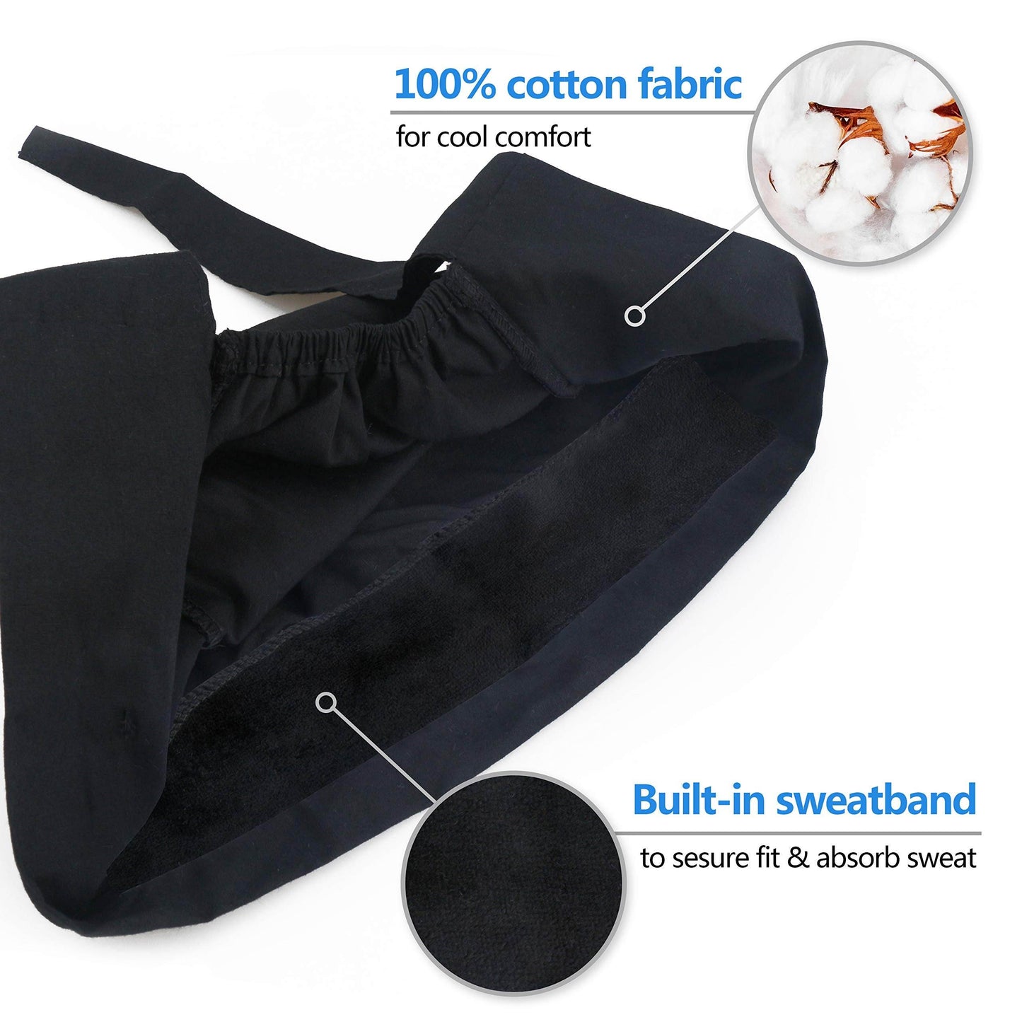 Unisex Adjustable Scrub Cap W/ Button & Sweatband - Purcell's Clothing Company