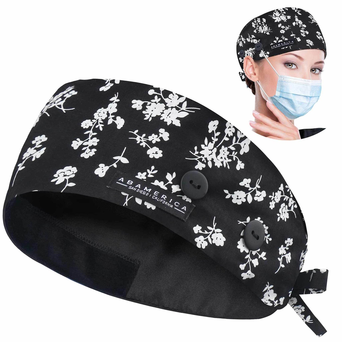 Unisex Adjustable Scrub Cap W/ Button & Sweatband - Purcell's Clothing Company