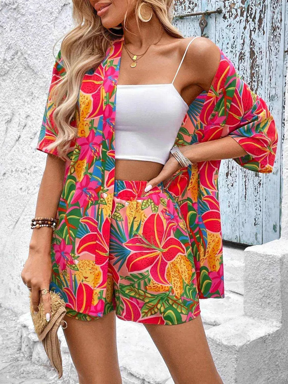 Printed Half Sleeve Top and Shorts Set - Purcell's Clothing Company