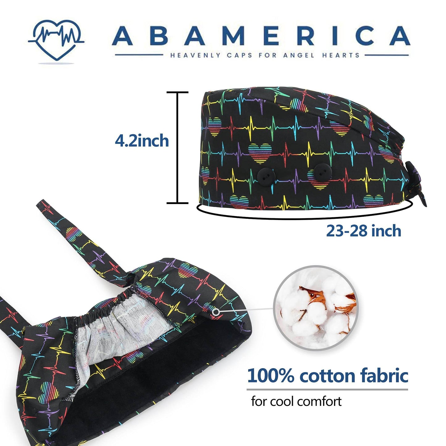 Unisex Adjustable Scrub Cap W/ Button & Sweatband - Purcell's Clothing Company