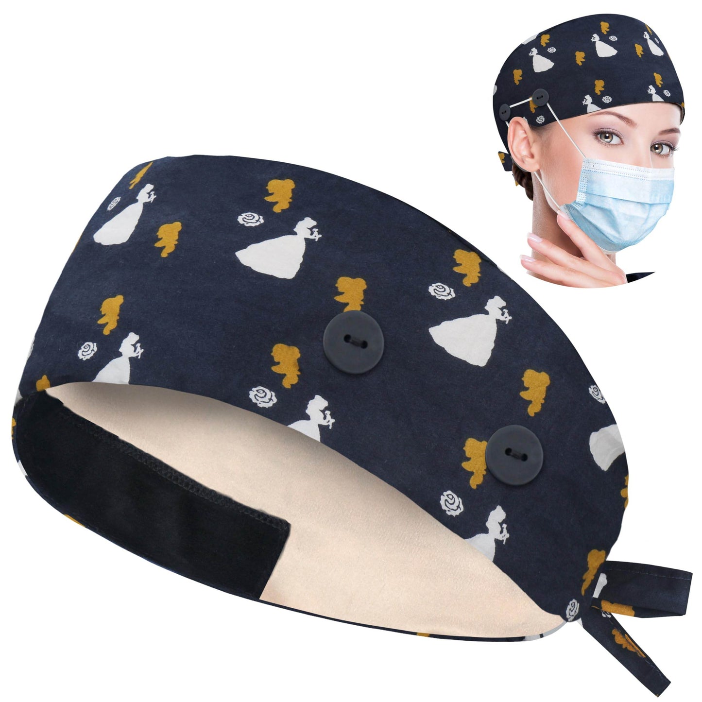 Unisex Adjustable Scrub Cap W/ Button & Sweatband - Purcell's Clothing Company