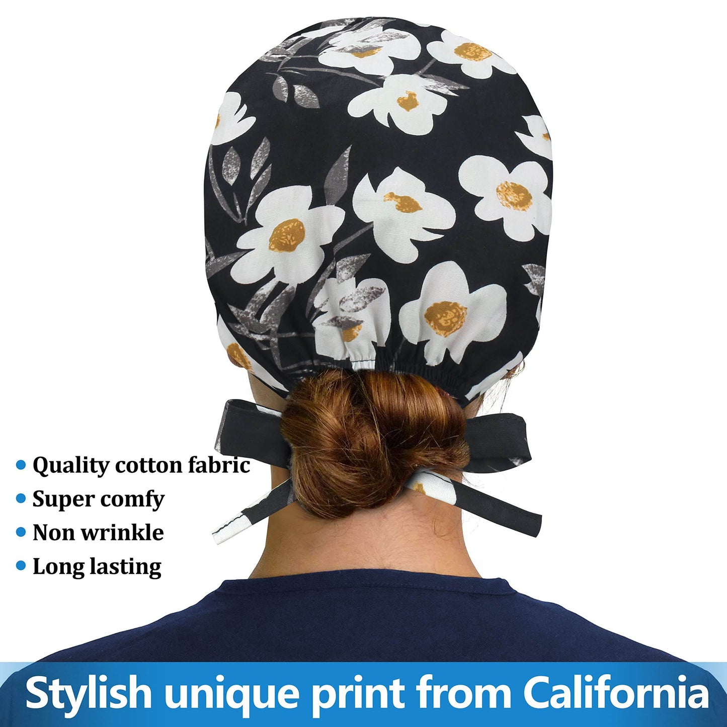 Unisex Adjustable Scrub Cap W/ Button & Sweatband - Purcell's Clothing Company