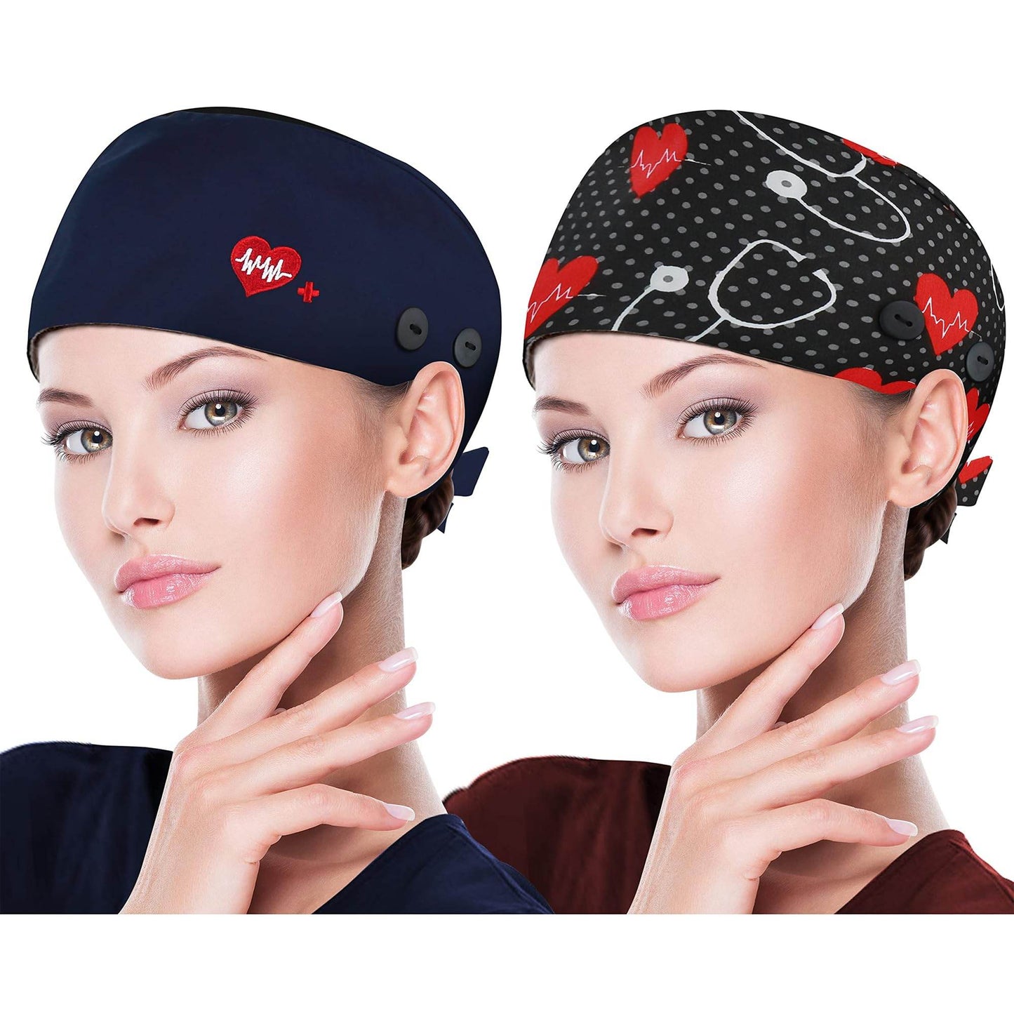 Unisex Adjustable Scrub Cap W/ Button & Sweatband - Purcell's Clothing Company