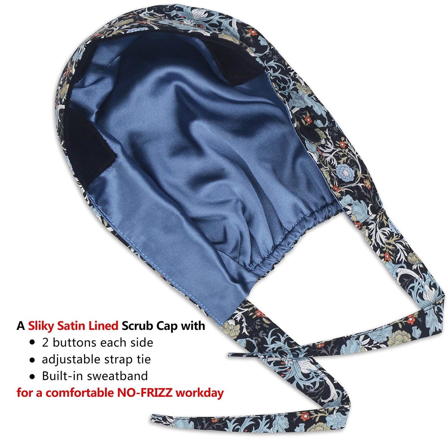 Unisex Adjustable Scrub Cap W/ Button & Sweatband - Purcell's Clothing Company