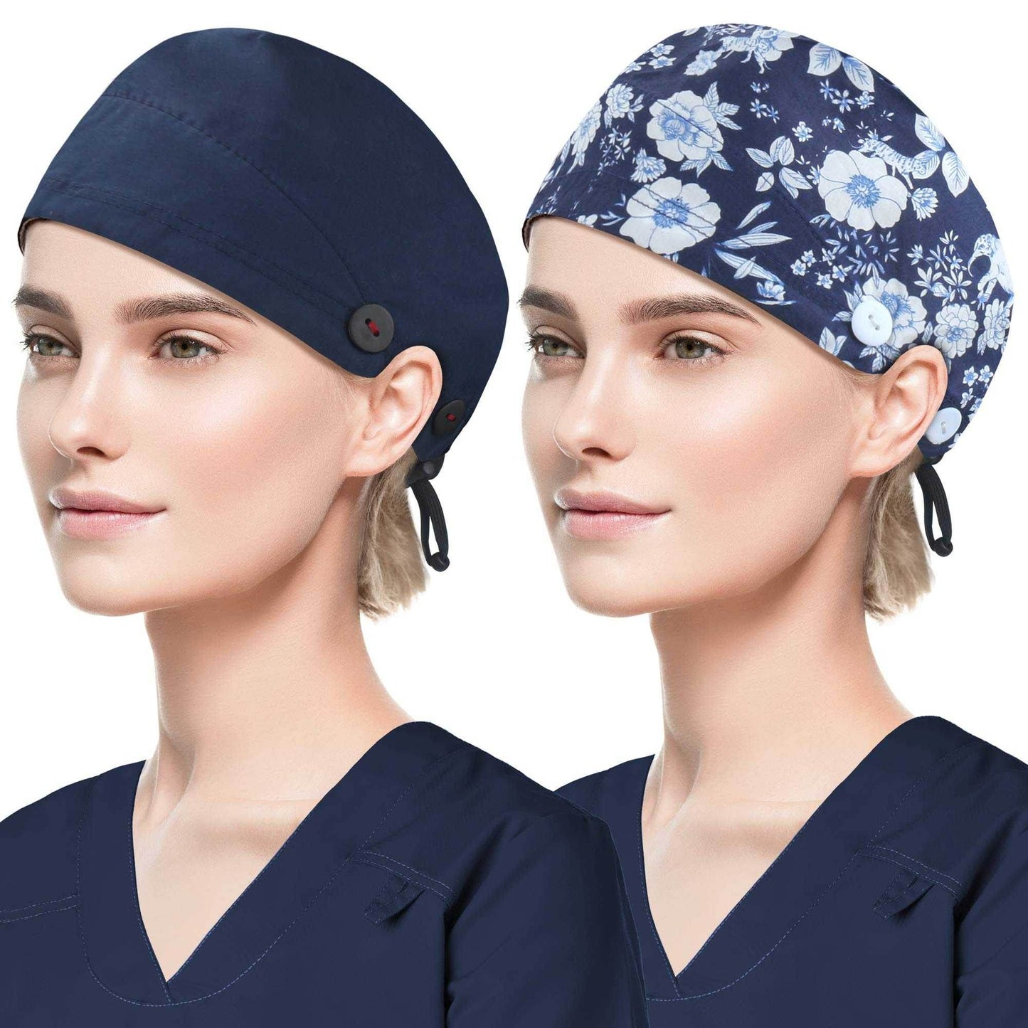 Unisex Adjustable Scrub Cap W/ Button & Sweatband - Purcell's Clothing Company