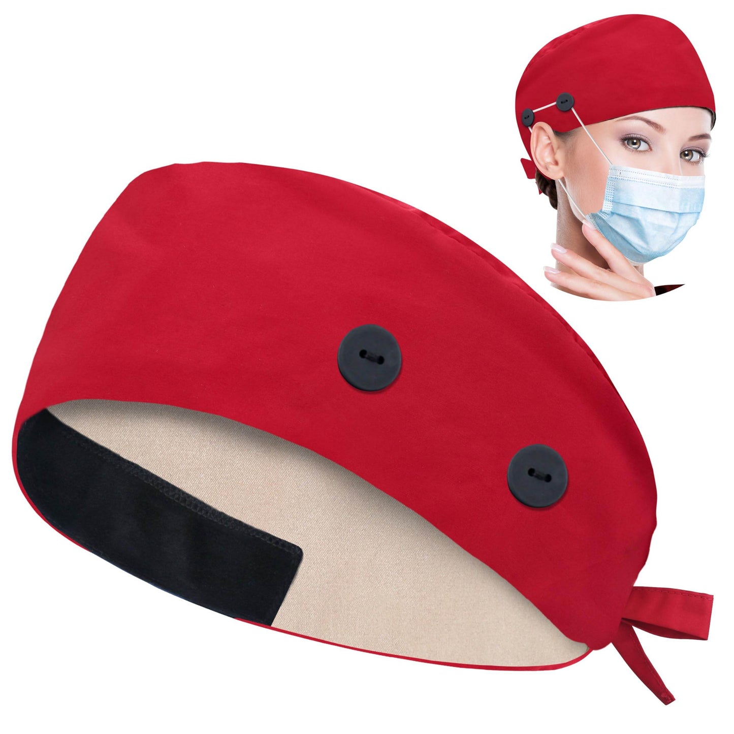 Unisex Adjustable Scrub Cap W/ Button & Sweatband - Purcell's Clothing Company