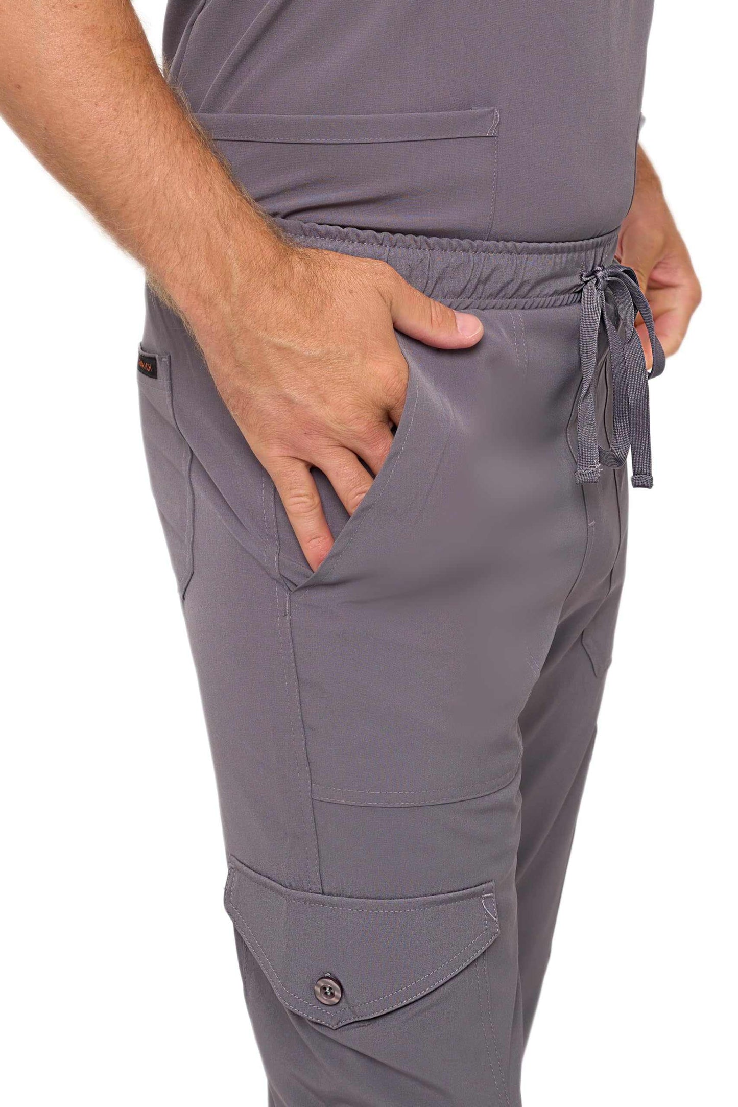 Multi-Pocket Cargo Scrub Set