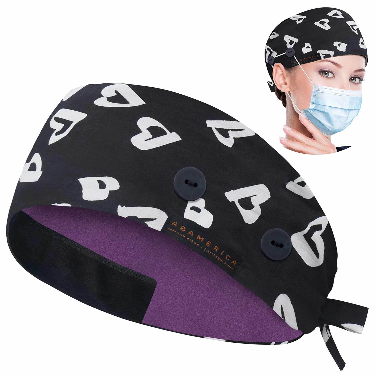 Unisex Adjustable Scrub Cap W/ Button & Sweatband - Purcell's Clothing Company