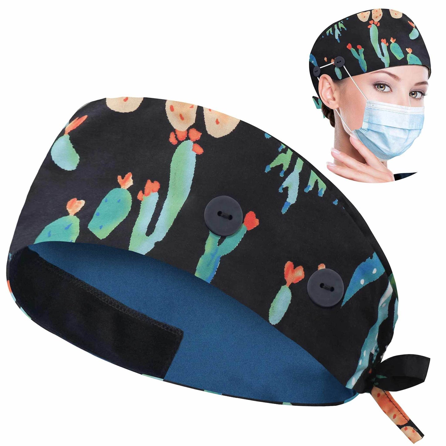 Unisex Adjustable Scrub Cap W/ Button & Sweatband - Purcell's Clothing Company
