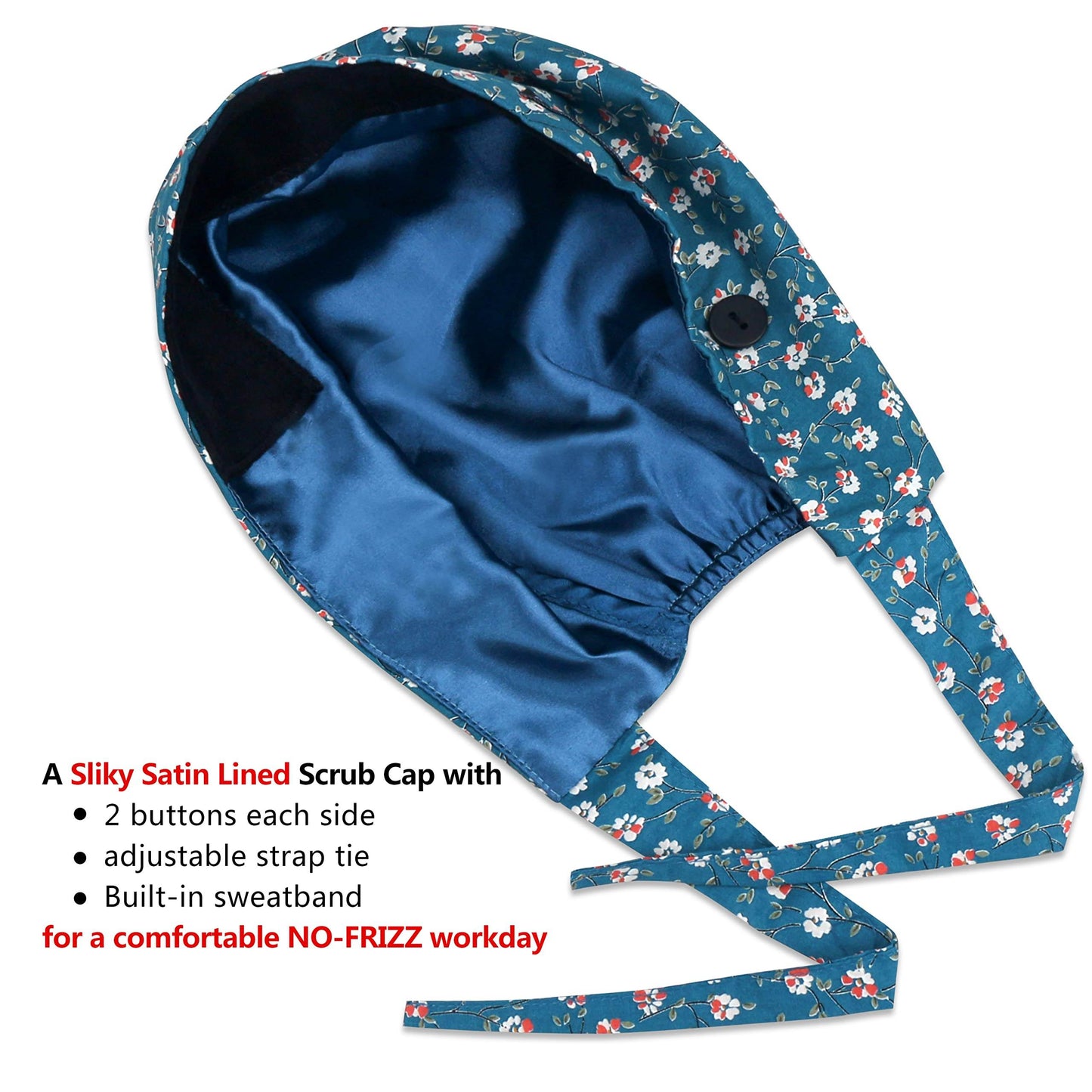 Unisex Adjustable Scrub Cap W/ Button & Sweatband - Purcell's Clothing Company