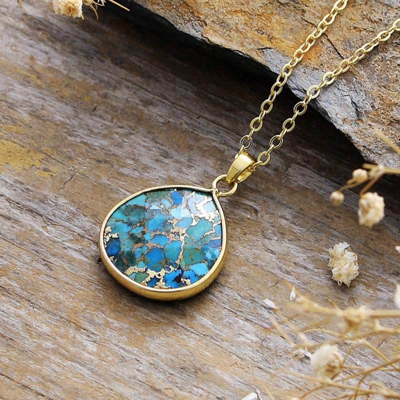 Turquoise Chain Pendant Necklace - Purcell's Clothing Company