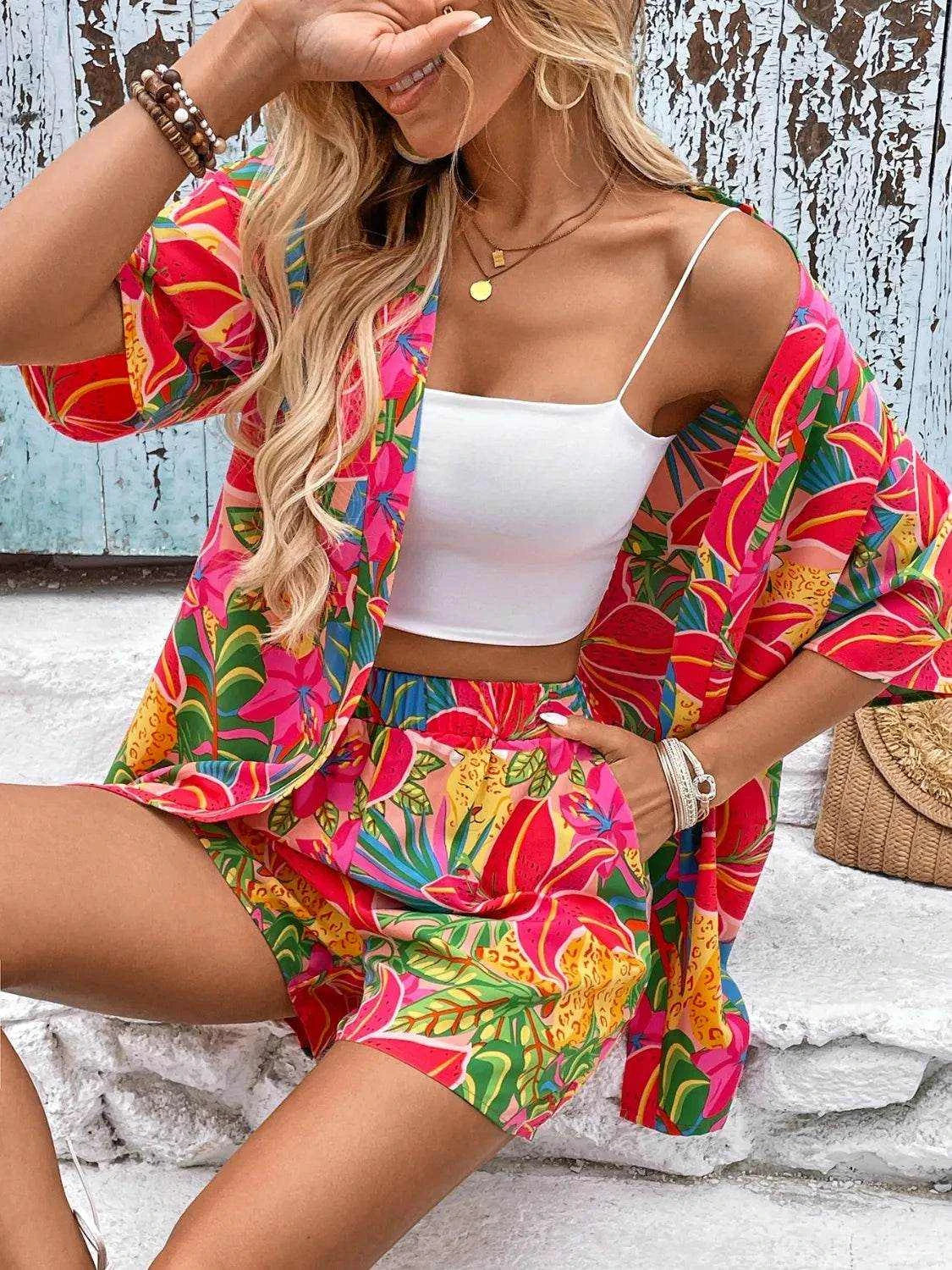 Printed Half Sleeve Top and Shorts Set - Purcell's Clothing Company