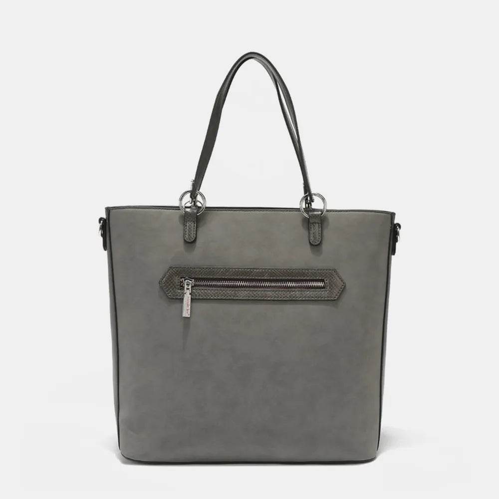 Nicole Lee USA Metallic Stitching Embroidery Inlaid Rhinestone Tote Bag - Purcell's Clothing Company