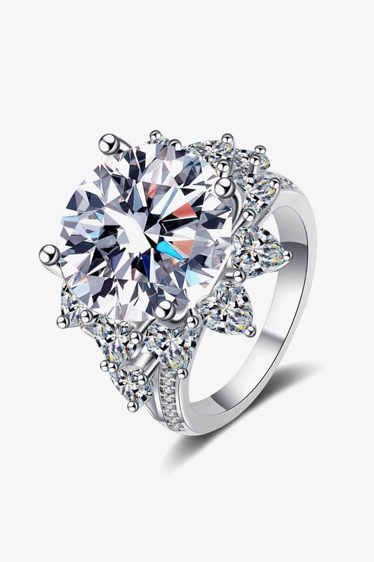 10 Carat Moissanite Flower-Shaped Ring - Purcell's Clothing Company